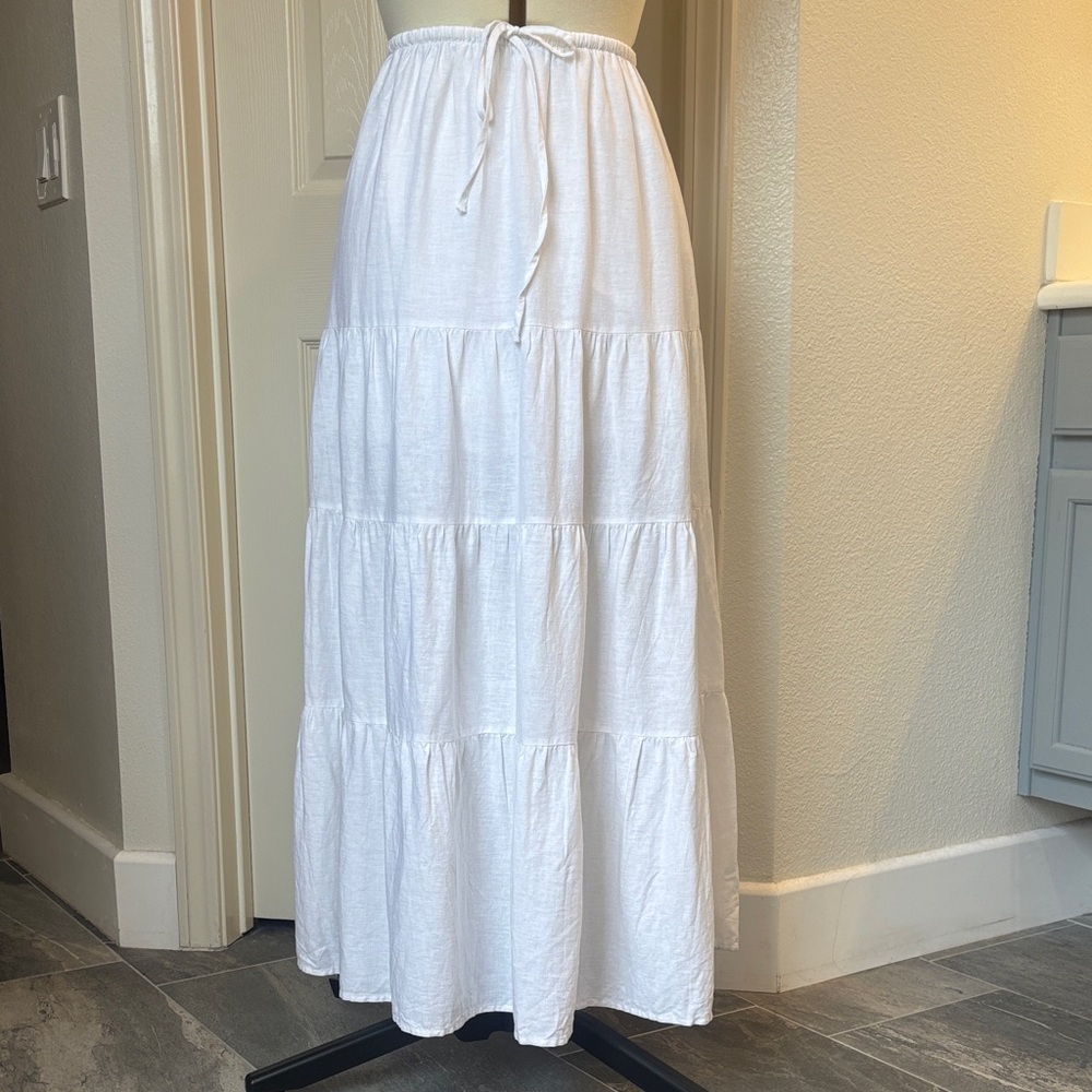 Cotton On White Tiered Maxi Skirt